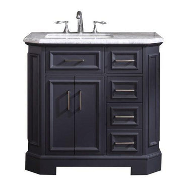 Eviva Glory 42″ Bathroom Vanity with Carrara Marble Counter-top and Porcelain Sink Vanity Eviva Dark Grey